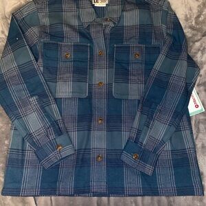 Marmot Womens Blue Plaid Shirt Jacket